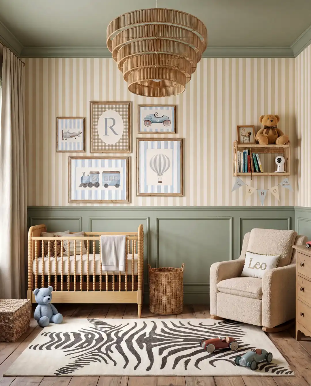 Blue Vehicles and Hotiar Balloons Boy's Room Poster Set
