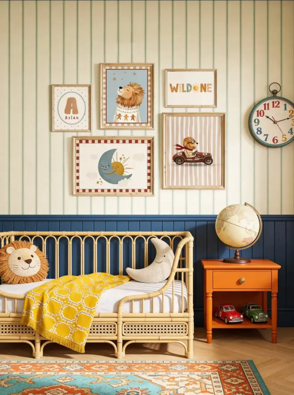 Ürün görseli: Vintage Cute Lion, Sky and Classic Car Themed Toy for Boys, Available in Various Colors