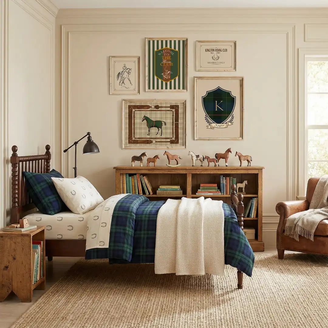 Vintage At Polo Club, Polo Themed Boys' Room Picture Set
