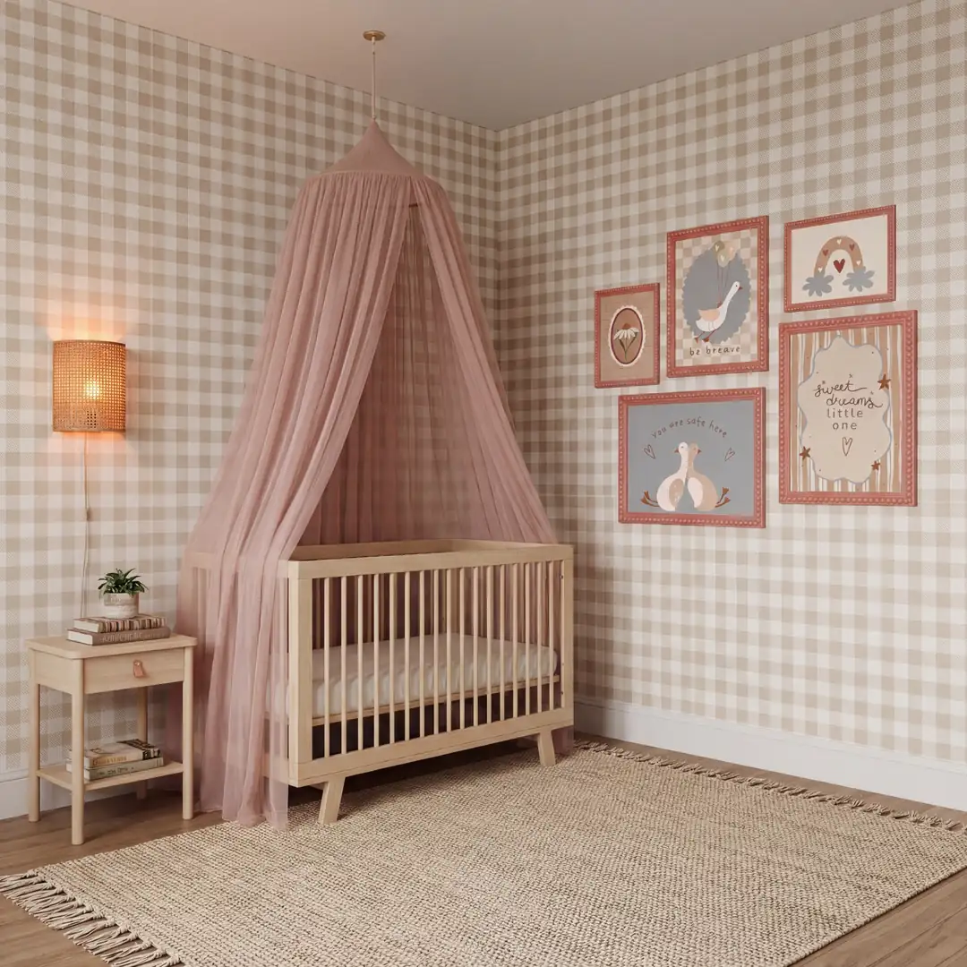 Boho Pastel Ördek ve Gökkuşağı Temalı Renk Seçenekli Bebek Odası